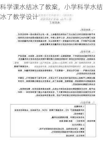 科学课水结冰了教案，小学科学水结冰了教学设计