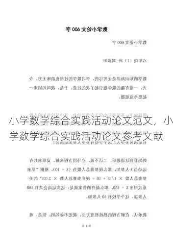 小学数学综合实践活动论文范文，小学数学综合实践活动论文参考文献