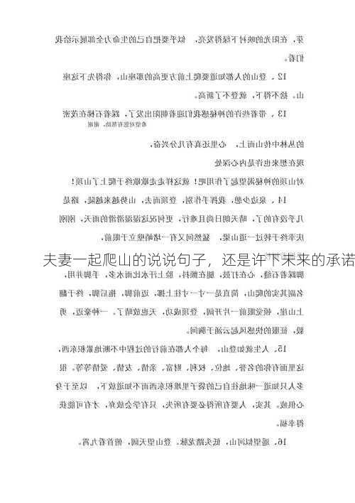 夫妻一起爬山的说说句子，还是许下未来的承诺
