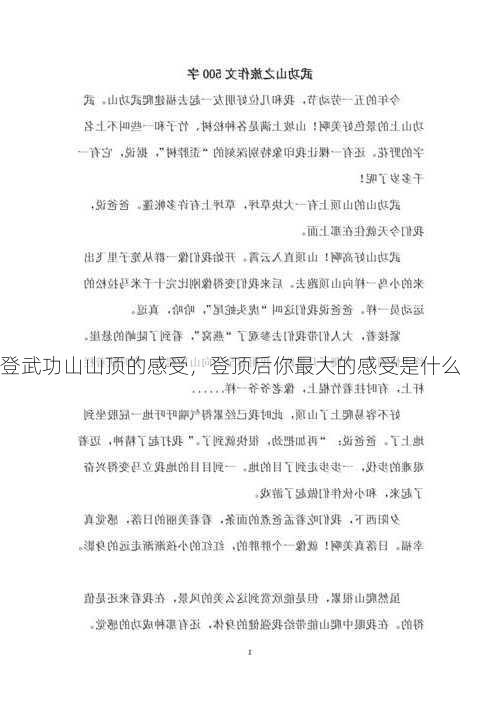 登武功山山顶的感受，登顶后你最大的感受是什么