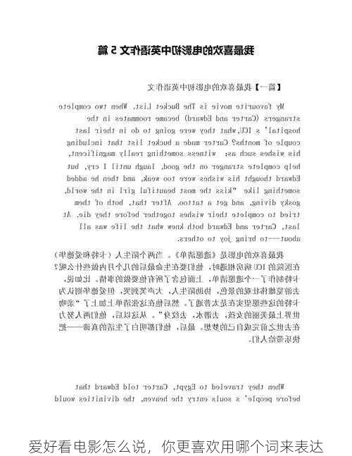 爱好看电影怎么说，你更喜欢用哪个词来表达