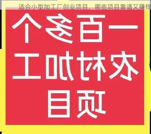 适合小型加工厂创业项目，哪些项目靠谱又赚钱