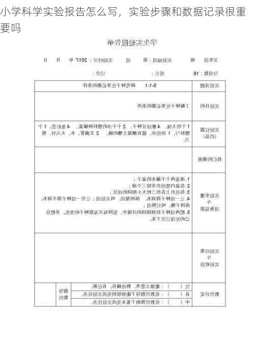 小学科学实验报告怎么写，实验步骤和数据记录很重要吗
