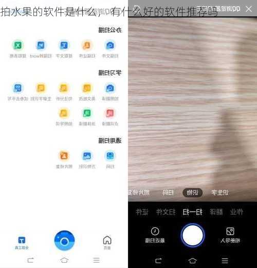 拍水果的软件是什么， 有什么好的软件推荐吗